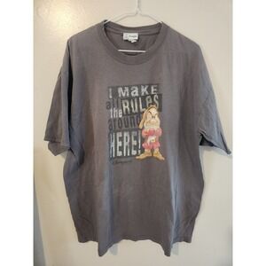 Vtg Y2K Disneyland Grumpy "I make all the rules around here" Gray XL‎ T-Shirt